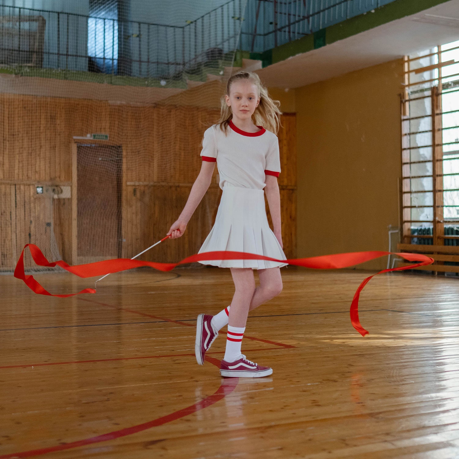Ruban de gymnastique artistique, 2 mètres, 12 pièces, avec bâton, banderole  de danse pour enfants