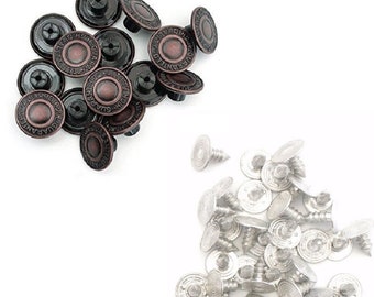 10pcs 17mm Hammer on Jeans Buttons 