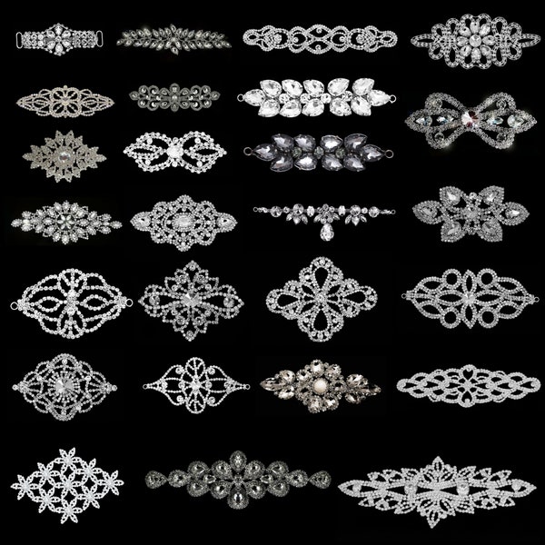 Kristall Strass-Motiv Applikationen Flecke Diamante Nähen Motiv für Hochzeit, Braut, Kleid, Kleid, Mode-Accessoires