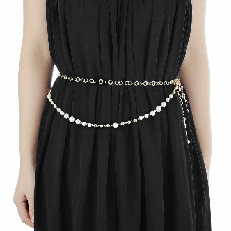 Women's Adjustable Gold Metal Waist Chain Belt With Etsy UK