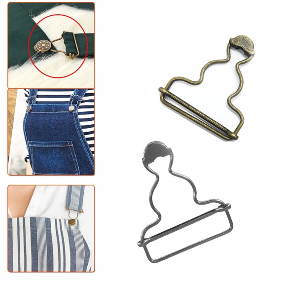 Silver Metal Dungaree Buckle 40mm x 50mm with Slider for DIY Baby Clothes Braces