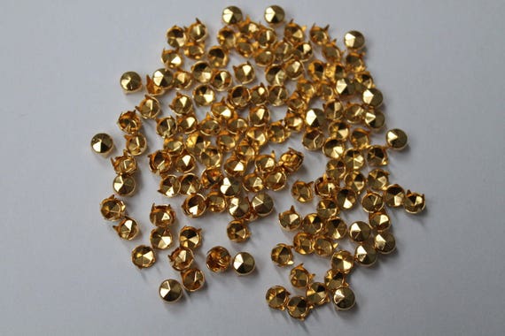 Fashion Punk 100pcs Diamond Cut Nail Head Studs Gold or Silver for Leather Craft