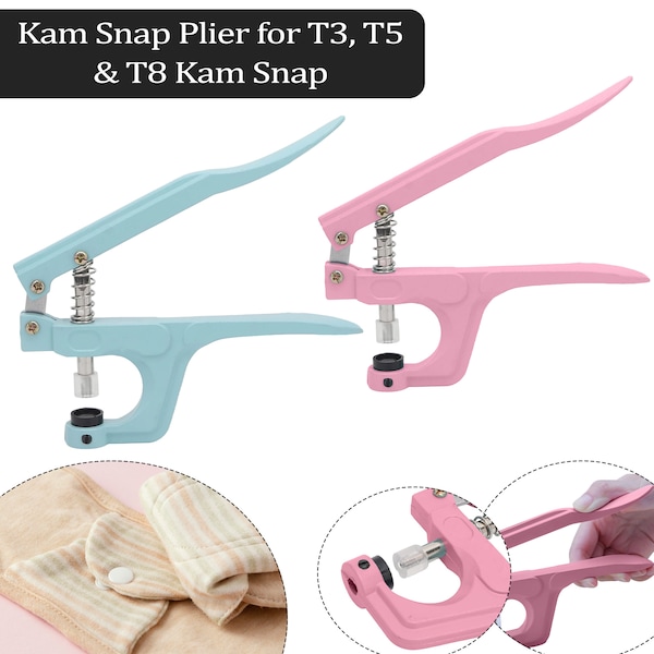 Kam Snaps Install Plier T3, T5 & T8 Kam Snaps Button Fastener Setting Tool for Sewing Crafting DIY Baby Bib Cloth Diaper Woolen Clothing