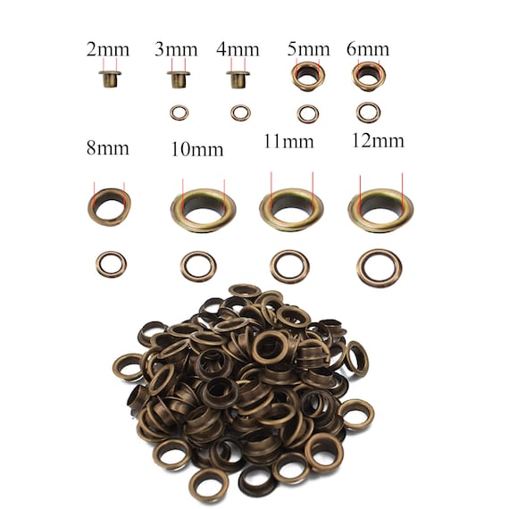 100X Metal Eyelets With Grommet Hole 12mm~17mm DIY Scrapbooking Leathercraft Kit