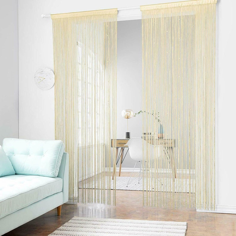 Glitter String Curtain Panels Door Fly Screen Room Divider Voile Net Curtains, Door Curtain fly, Windows, Home Decor, Event Decoration zdjęcie 7