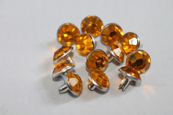 Many Different Acrylic Colours 50 x 10mm Diamante Rivets for Leather Craft