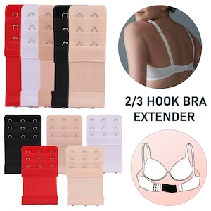 ZDD- Women 3 Rows 5 Hooks Bra Extender Extension Clip On Strap Bra  Lengthened Buckle Adjustable Buckles Bra Clasp pink