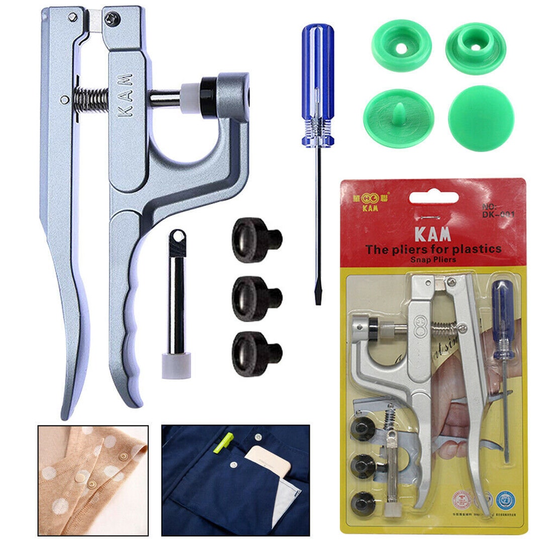 KAM Snaps T3 T5 T8 Plier Kit for Plastic Kam Snaps Button Closure