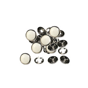 Boutons pression blancs nacrés Poppers Prong Ring Press Studs pour l'artisanat, la couture, bavoir bébé image 6