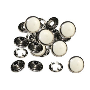 Boutons pression blancs nacrés Poppers Prong Ring Press Studs pour l'artisanat, la couture, bavoir bébé image 7