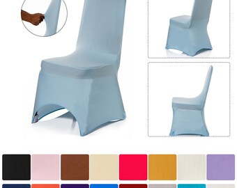 Wedding Spandex Chair Covers Arched Front Washable Elasticated Chair Protector Party Wedding Banquet Washable Slipcovers for Dining Party