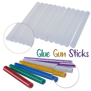 Amtech Glue Sticks 7mm/7.5mm/11mm Clear / Glitter Glue Sticks for Hot Melt Art & Crafting Projects Bonding Handcrafted Fabrics Plastic Wood