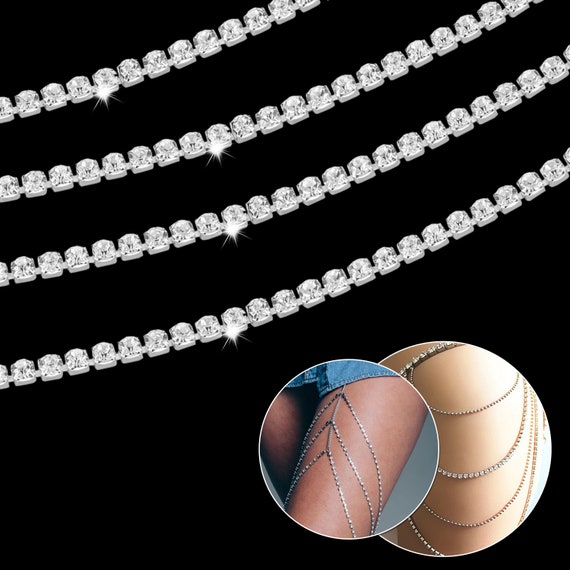 10 Meters Long Diamante Studed Rhinestone Chain Trim for Embellishment Jewellery 10 Meters Long Diamante Studed Rhinestone Chain Trim for Embellishment Jewellery