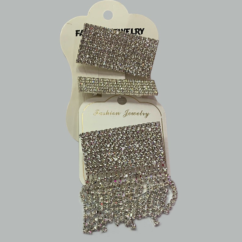 3pcs Set Diamante Brooch Pin Assorted Bling Rhinestones for DIY Dresses Blazer