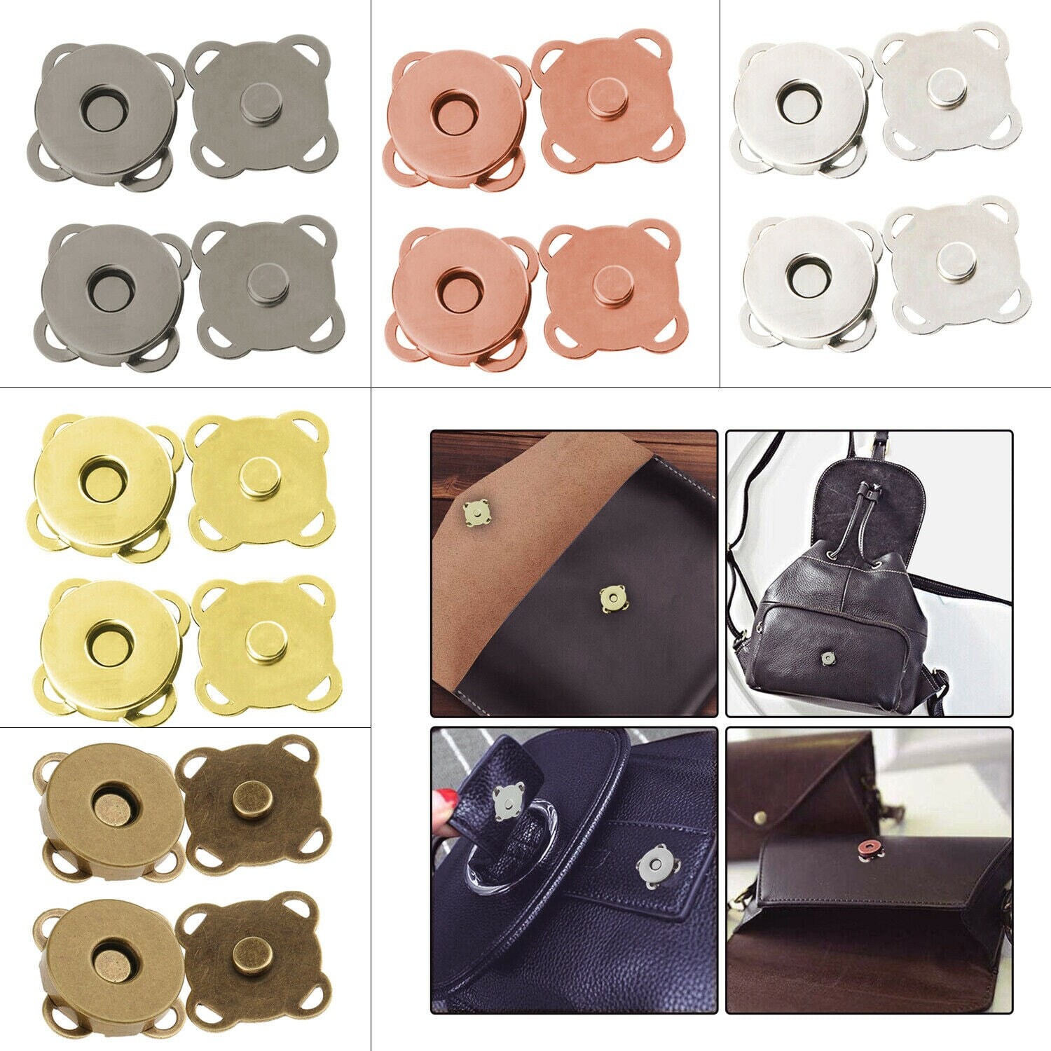 5 Pairs Magnetic Buttons Invisible Button For Needlework Use For  Jacket/Coat/Cardigan/Bag DIY Sewing