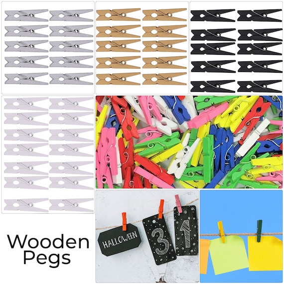 100pcs Wooden Clips, Multicolor Pegs, Storage Clips, Photo Clips,  Woodworking Craft Clips, Art Clips, Diy Clips For Photos Paper, Multiple  Functions