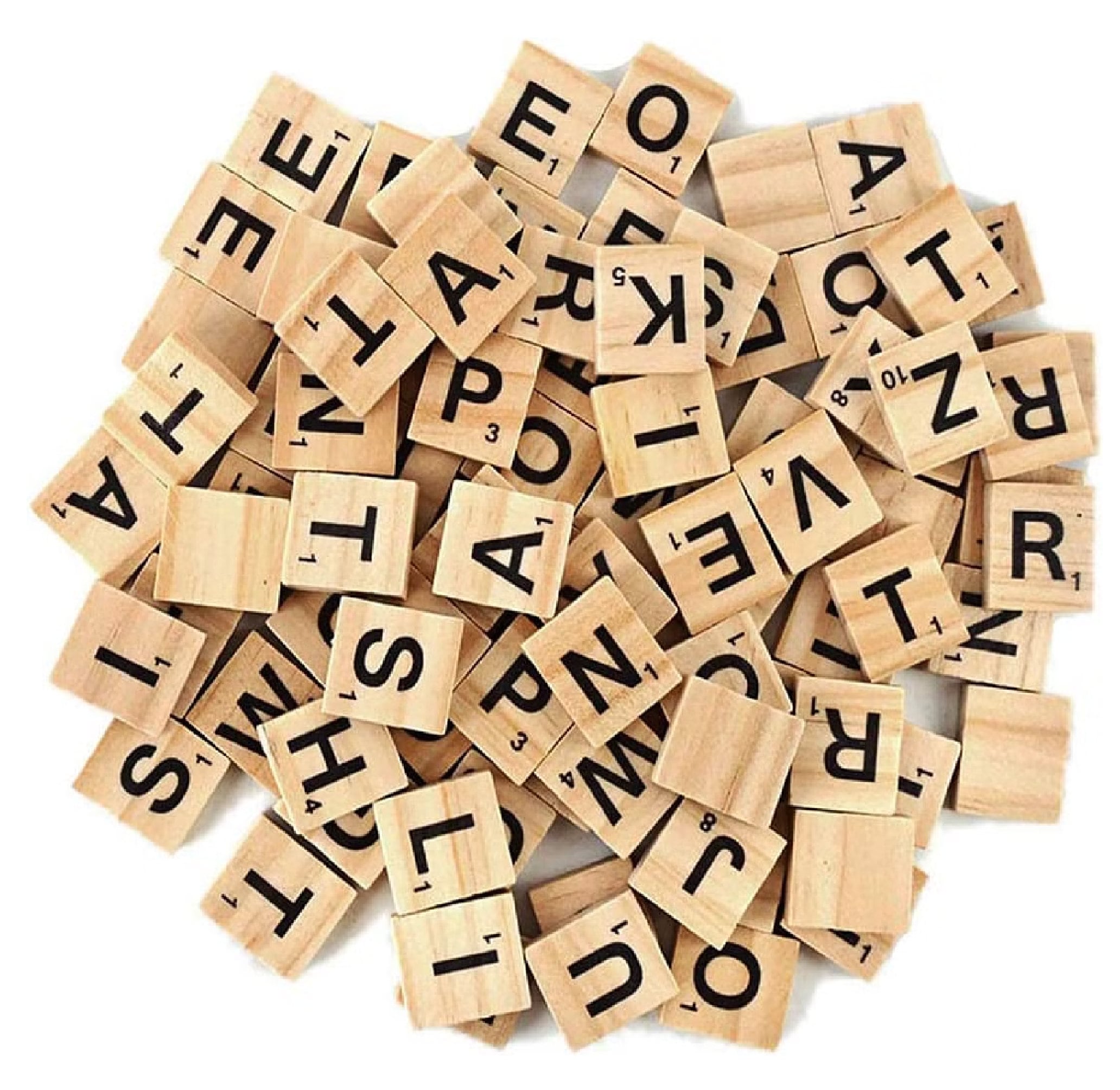 1000 Pcs Scrabble Letters for Crafts, Wood Scrabble tiles, DIY Wood Gift Decoration, Making Alphabet Coasters and Scrabble Crossword Game