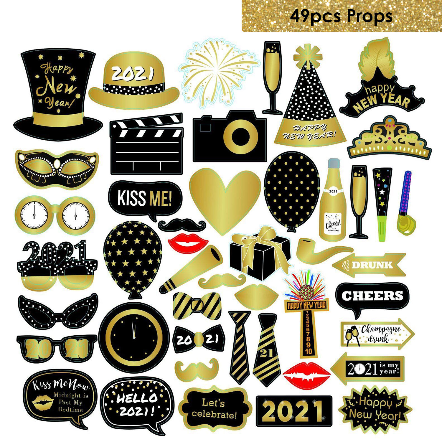 New Years Photo Booth Props 2021 Party Props Photo Booth Etsy New Years Photo Booth Props 2021 Party Props Photo Booth Etsy