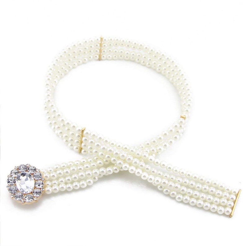 44mm Wide Women's White Pearl Belt With Silver Rhinestones Etsy