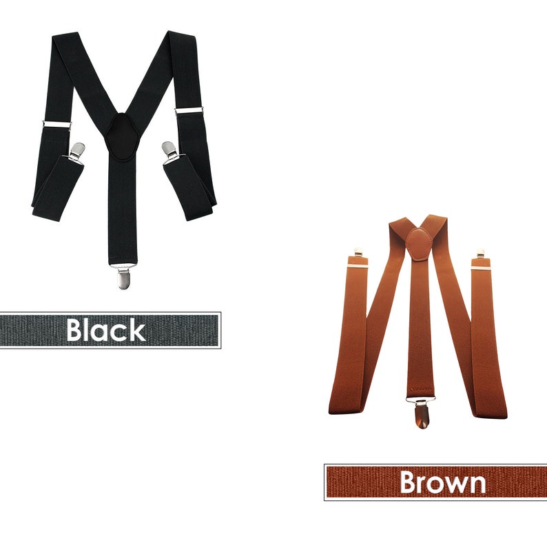 Mens 35mm Suspender Braces Clip ajustable en Y Shape Suspender Pantalones Elastic Plain Classic imagen 2