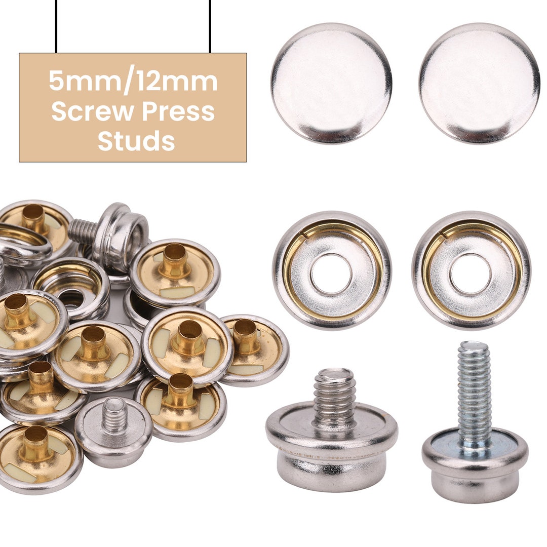 Machine Screw Press Studs Snap Fasteners With Screw 5mm/12mm - Etsy