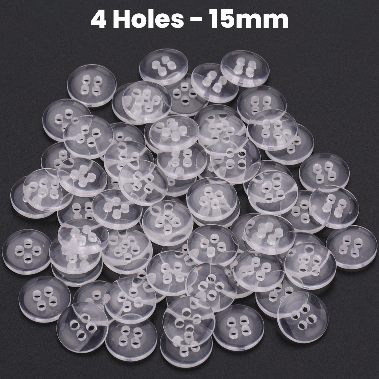 Clear Round Buttons 2/4 Hole Plastic Transparent Buttons See Etsy UK