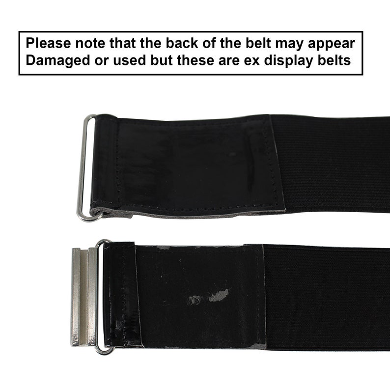 50mm Wide Women/'s Black Waist Belt Ladies Stretch Waistband Clipon Clasp Silver Buckle for Western Outfits Casual or Formal Dresses Gowns