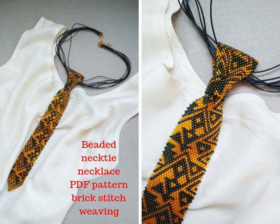 beaded necktie pattern with instruction