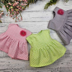 Simple cute dress for Mia Nines d'Onil 23 cm, pink, green, or gray dress for Mia, sweet outfit for Mia Nines, cotton clothes for dolls