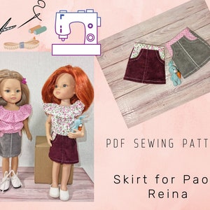 Paola Reina Doll Skirt Sewing Pattern: 13-inch Doll Clothes (Digital PDF)