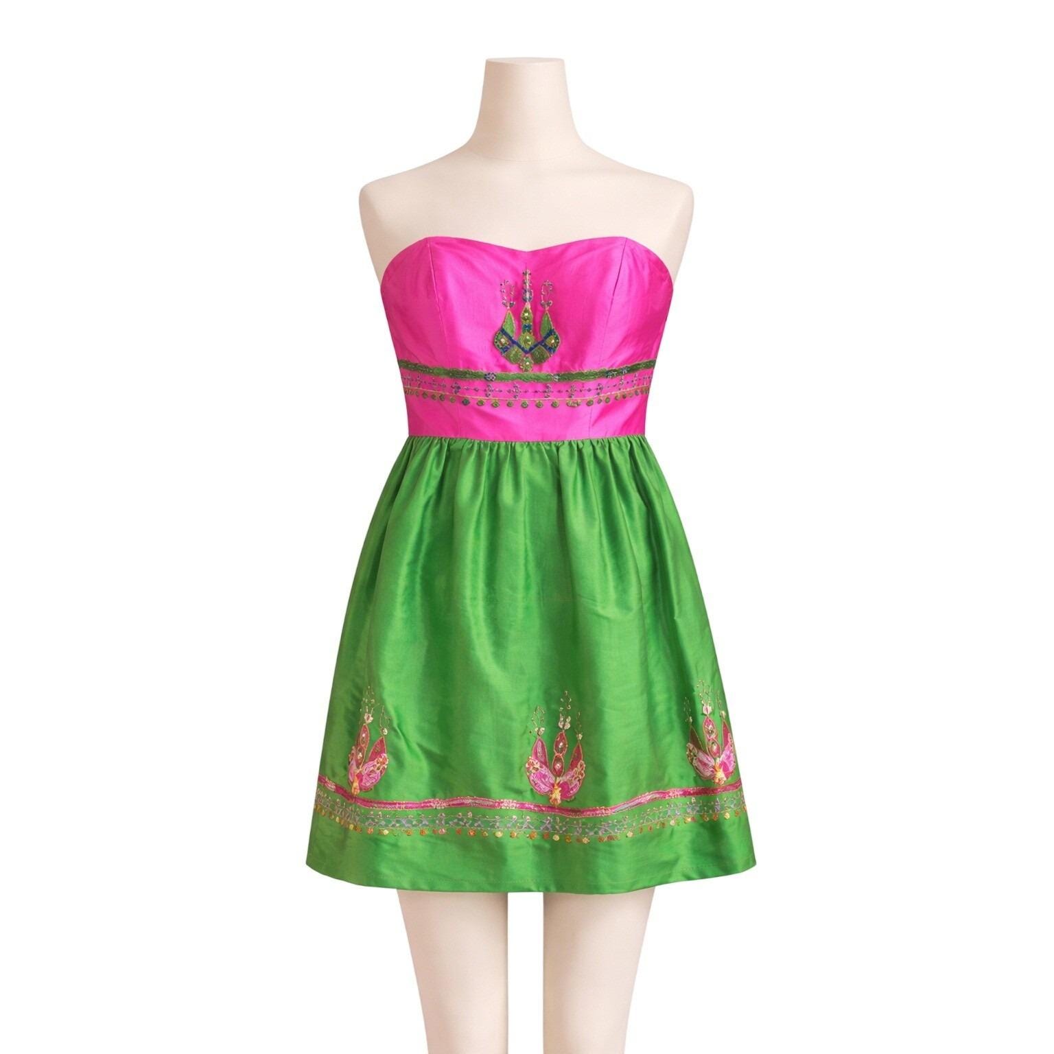 slim fit dress slacks Betsey Johnson Crushed Velvet Medieval Mini Dress With Lace And Buckle