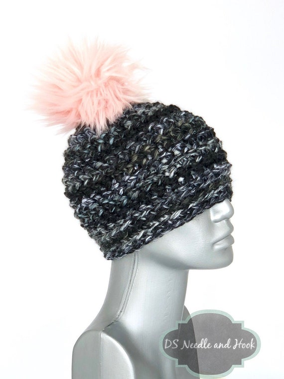 Women\'s PINK Black & White One Size Beanie Hat s-l400.jpg main image 4