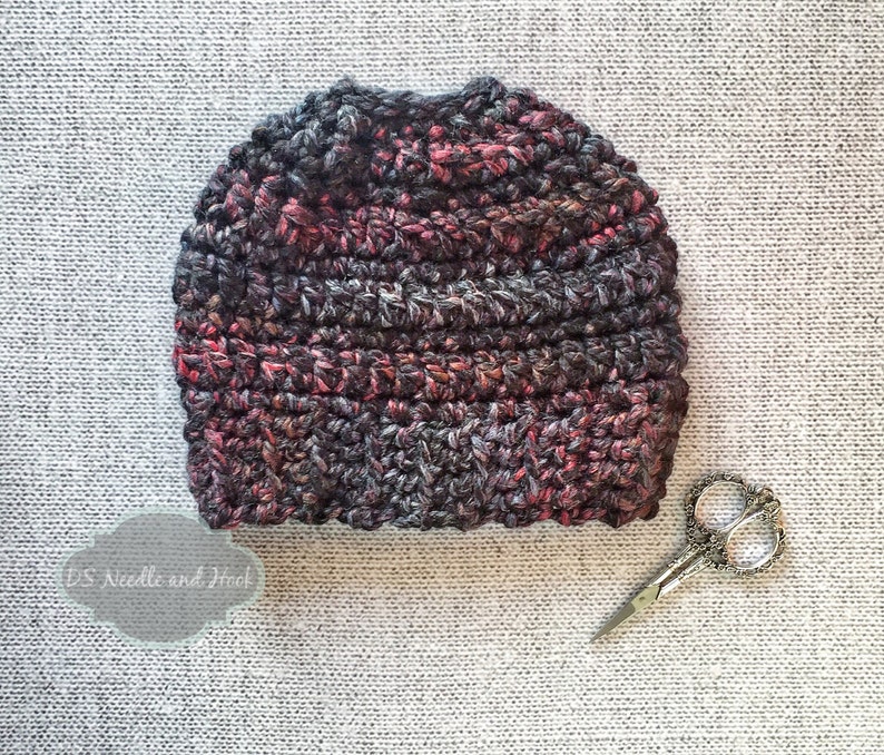 Chunky Crochet Ponytail Hat Pattern Easy Messy Bun Hat ...