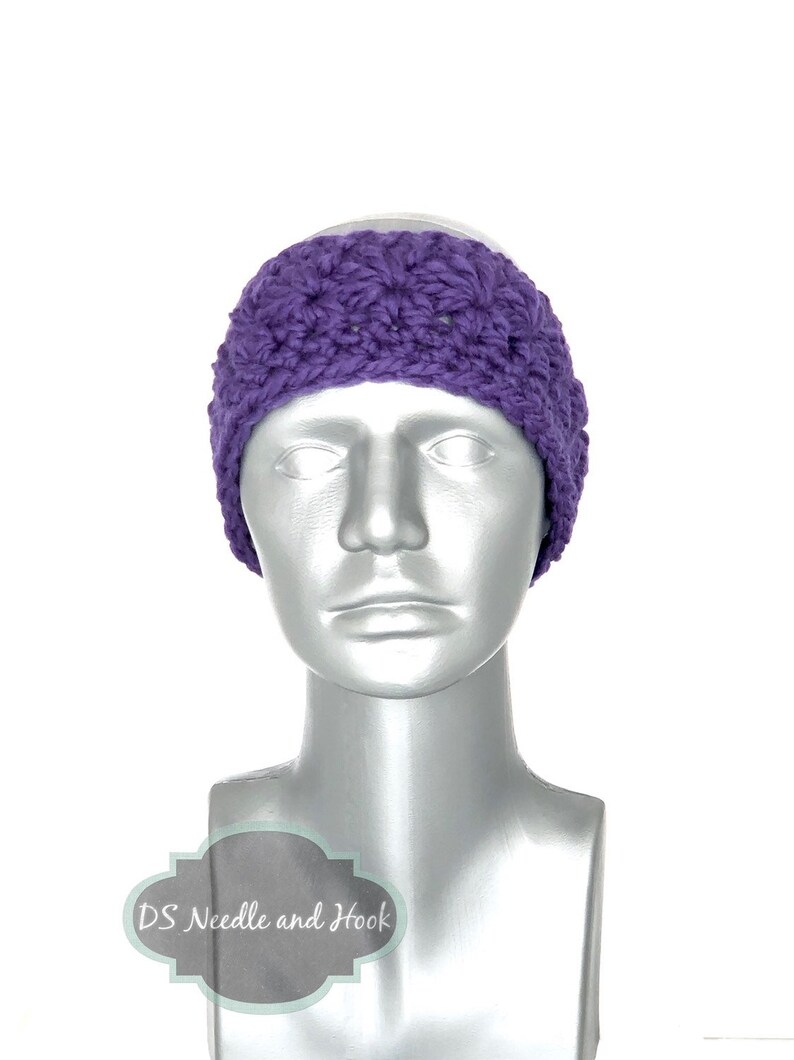 Purple Head Warmer Aubergine Knit Headband Lavender Ear Warmer Purple Chunky Crochet Headband Winter Head Wrap