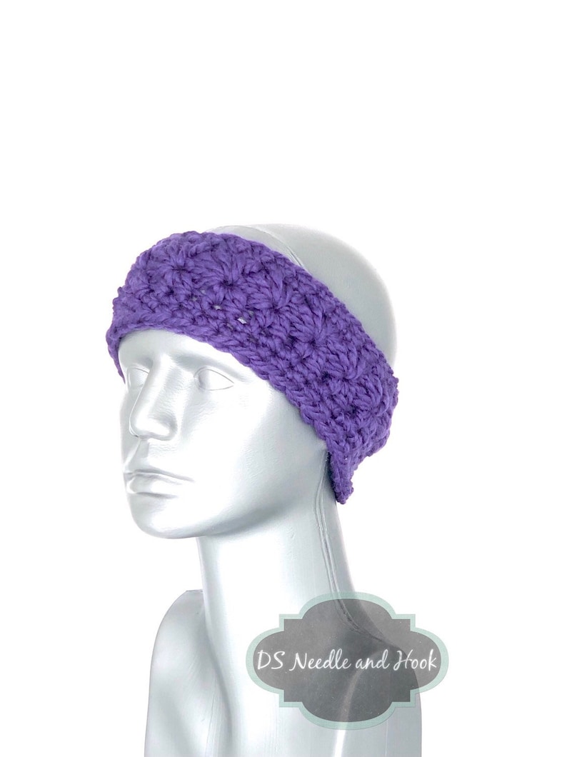 Purple Head Warmer Aubergine Knit Headband Lavender Ear Warmer Purple Chunky Crochet Headband Winter Head Wrap