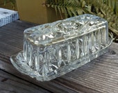 American Prescut Covered Butter Dish by Anchor Hocking. Circa 1960 39 s