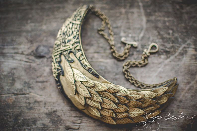 Statement necklace Bib necklace gold necklace gold leaf necklace polymer clay necklace Large gold necklace