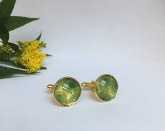 Unique Handmade Cufflinks with fragment of original Liberty fabric