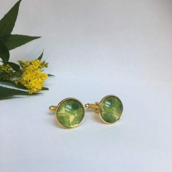 Unique Handmade Cufflinks with fragment of original Liberty fabric