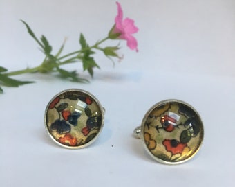 Unique Handmade Cufflinks with fragment of original Liberty fabric