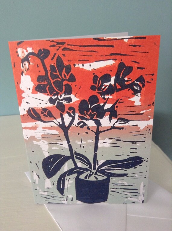 Blank Greeting Card Featuring an Original Design by Jo Booth - Orchid