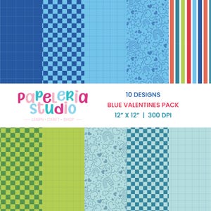 Blue Valentine Digital Paper | Valentines | Digital Paper | Blue Paper | Blue Valentine | Boy Valentines