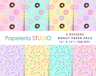Donut Digital Paper | Sprinkles Digital Paper | Papel Digital | Scrapbook Paper | Papel Decorativo | Instant Download