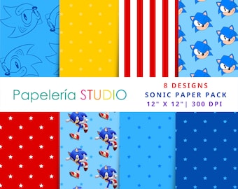 Sonic Digital Paper | Papel Digital | Scrapbook Paper | Papel Decorativo | Instant Download