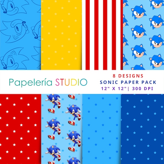 Sonic Digital Paper | Papel Digital | Scrapbook Paper | Papel Decorativo | Instant Download