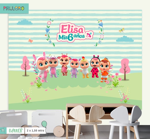 Digital Backdrop - Cry babies Birthday Backdrop, Babies Cry Backdrop, Magic Tears, Crying Babies, Magic Tears, Cry Babies Party Il_570xn
