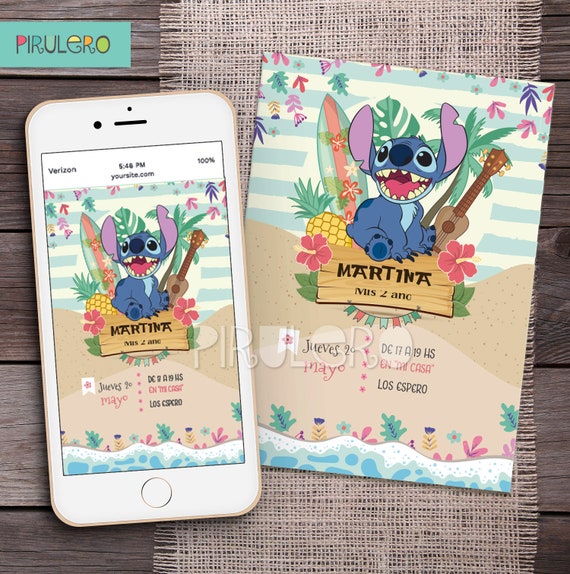 Lilo and Stitch Digital Birthday invitation. Lilo and Stitch invite you. Lilo and Stitch Birthday. E-invite. Digital invite Il_570xn