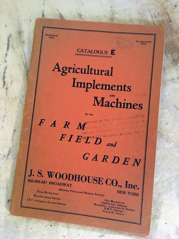 Woodhouse 1939 Catalogue L Farm Field And Garden Implements Etsy