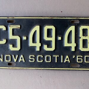 1960 Nova Scotia License Plate