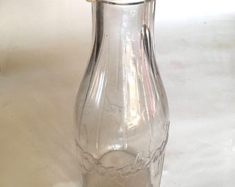 Bouteille de lait d&#39;un litre Borden&#39;s avec bouchon et couvercle d&#39;origine